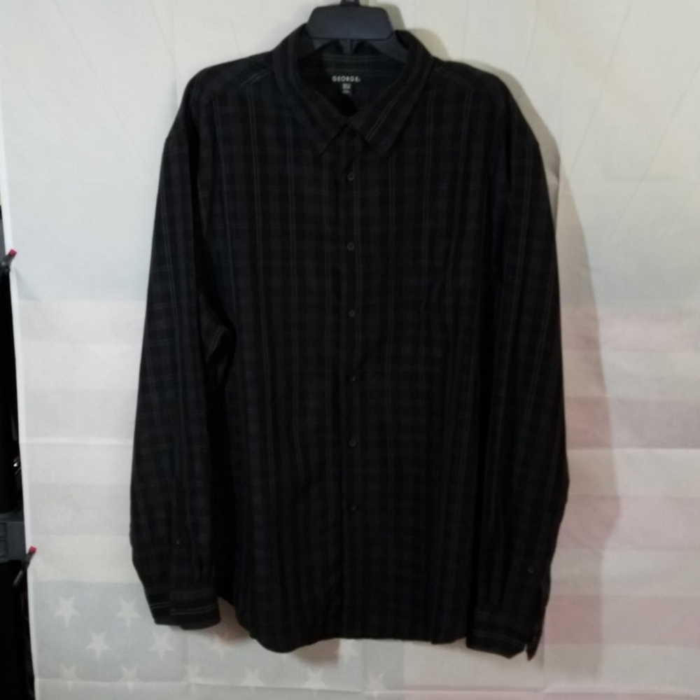 George 2xl (50-52) Long Sleeve Button Up Shirt